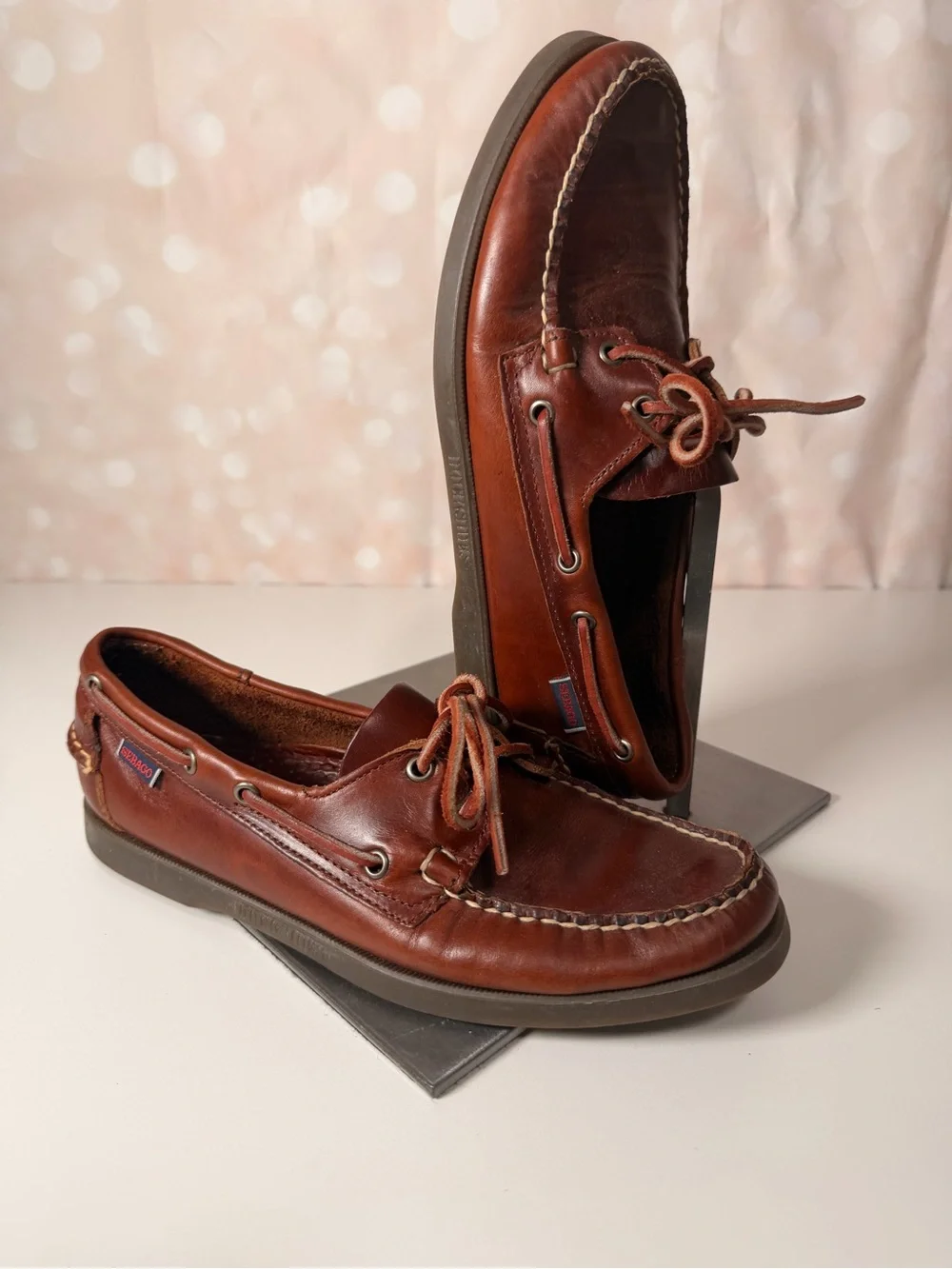SEBAGO DOCKSIDES Leather Sebago Docksides Boat Shoes Men's Size 8.5 Brown